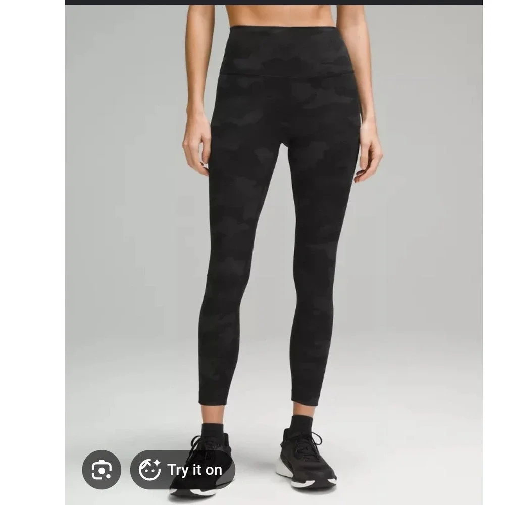 Lululemon wunder‎ train Athletica 6 Navy Black Camo High Rise Leggings Tights